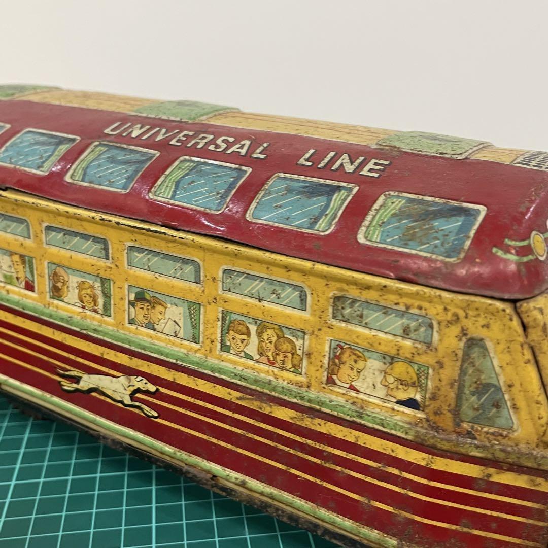 昭和レトロ　ブリキ　ボンネットバス　PEACE おもちゃ　ミニカー　バス