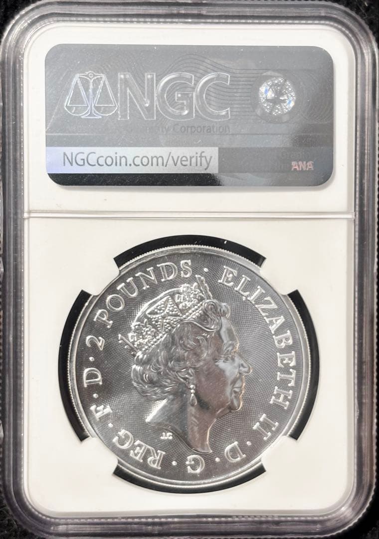 【NGC鑑定MS69】2021年 デヴィッド・ボウイ 2ポンド銀貨 初回発行版