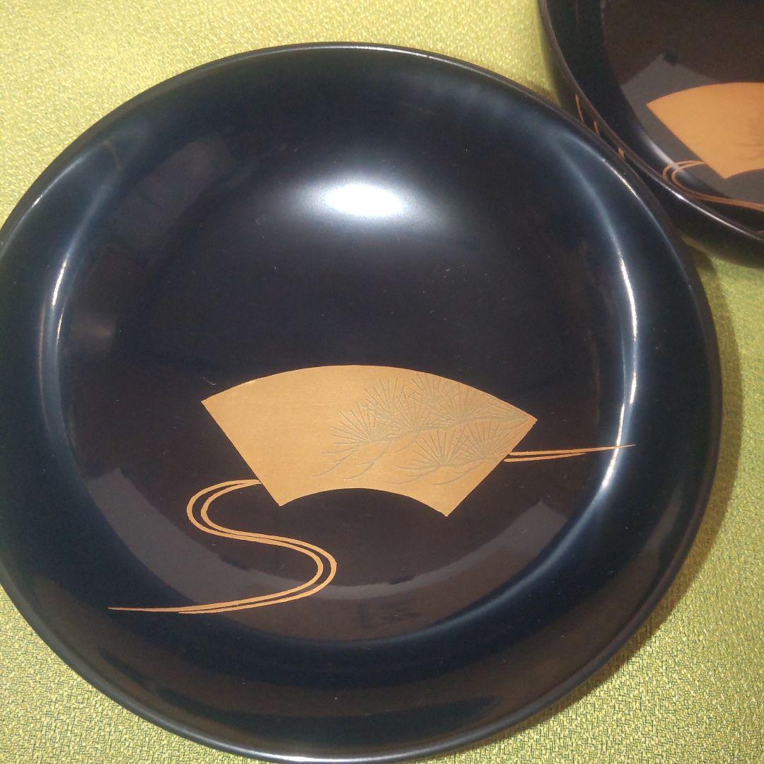 輪島塗 金 蒔絵 扇面 蓋付 椀 吸物椀 竹 梅 木箱 伝統工芸