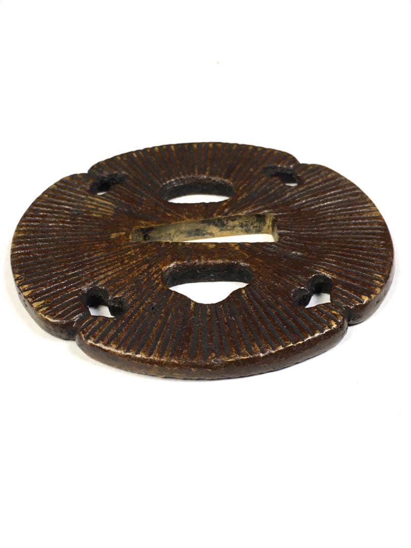 S195透かし銅鍔 武具・刀装具 木箱付