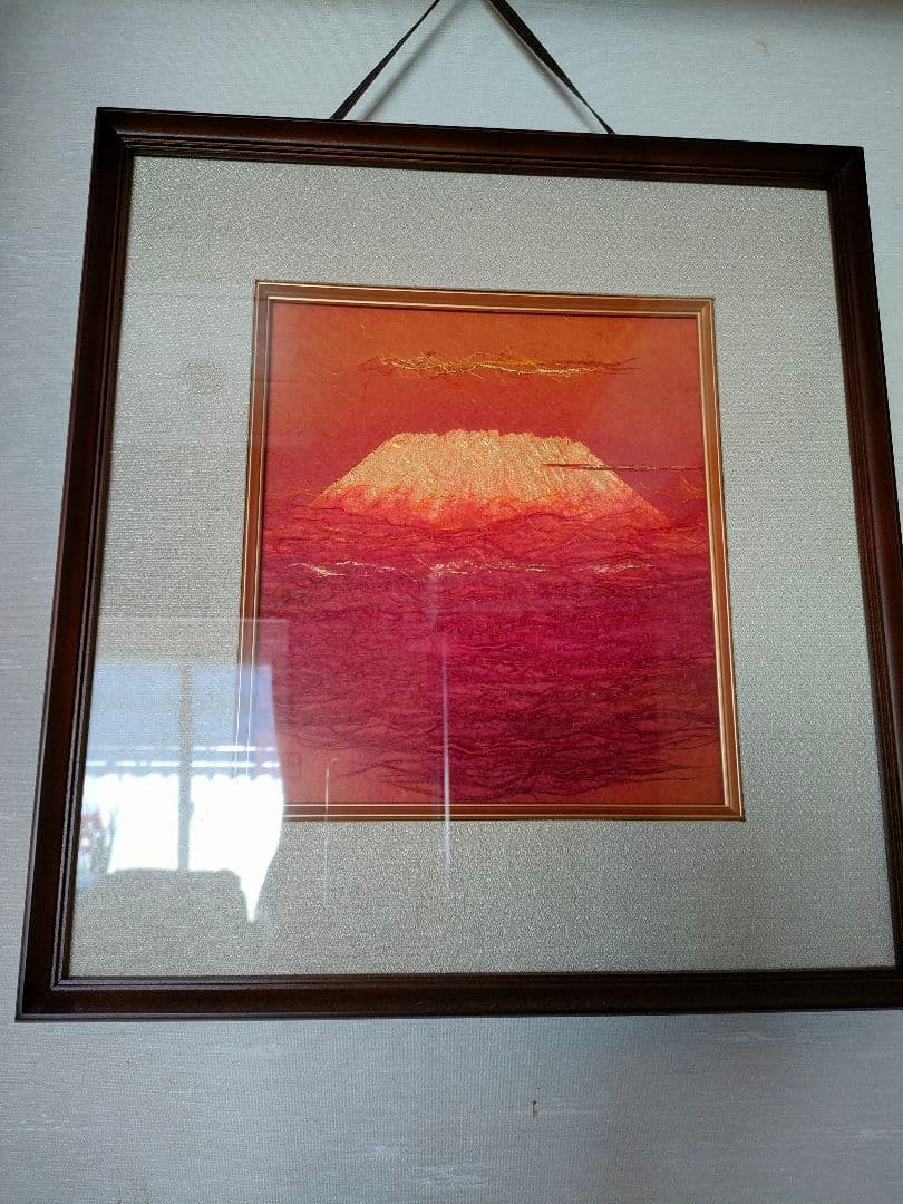 人間国宝【山内一生】赤富士『富嶽』