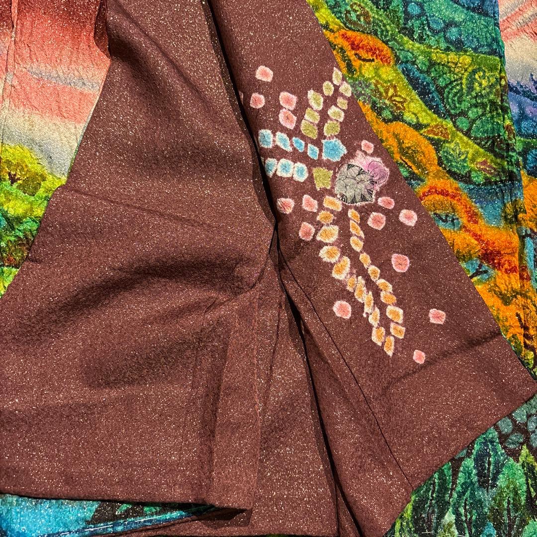 【1/1】振袖（作家物）☆風景画（紅色）