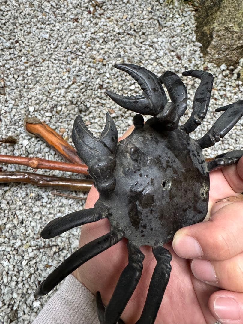 ‼️専用になりました‼️4/14①‼️日本の古銅製で蟹の水滴　書道の硯への水差し