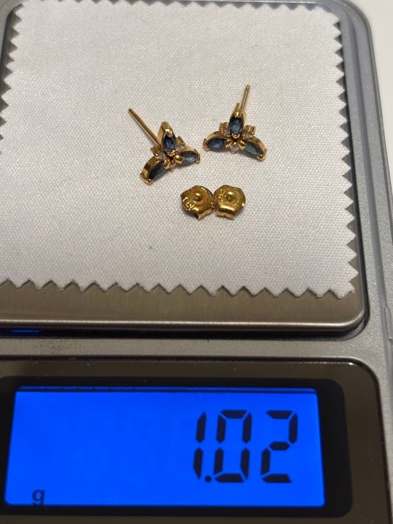 K18 サファイア ダイヤモンド ピアス