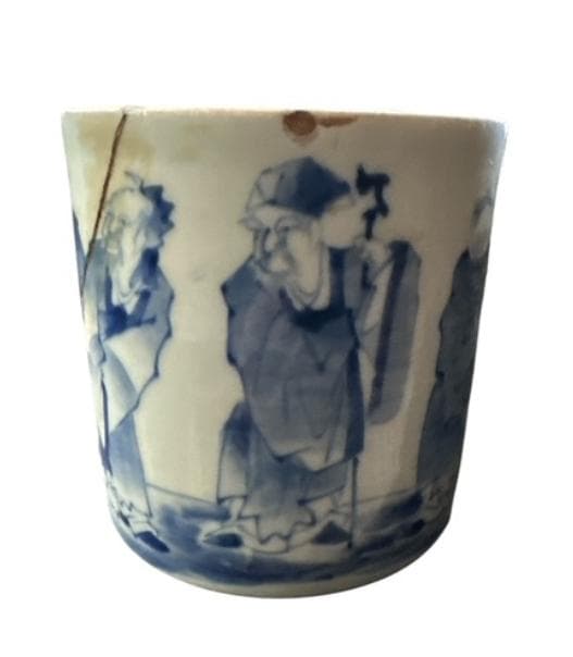 博物館展示品 竹林の七賢 唐 伊万里　古伊万里　壺　小壺　レトロ　アンティーク