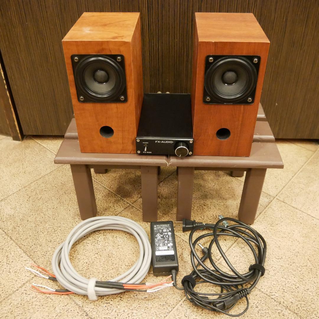 FX-98E＋P800K自作スピーカー＋カナレ4S6＋電源(19V)付セット