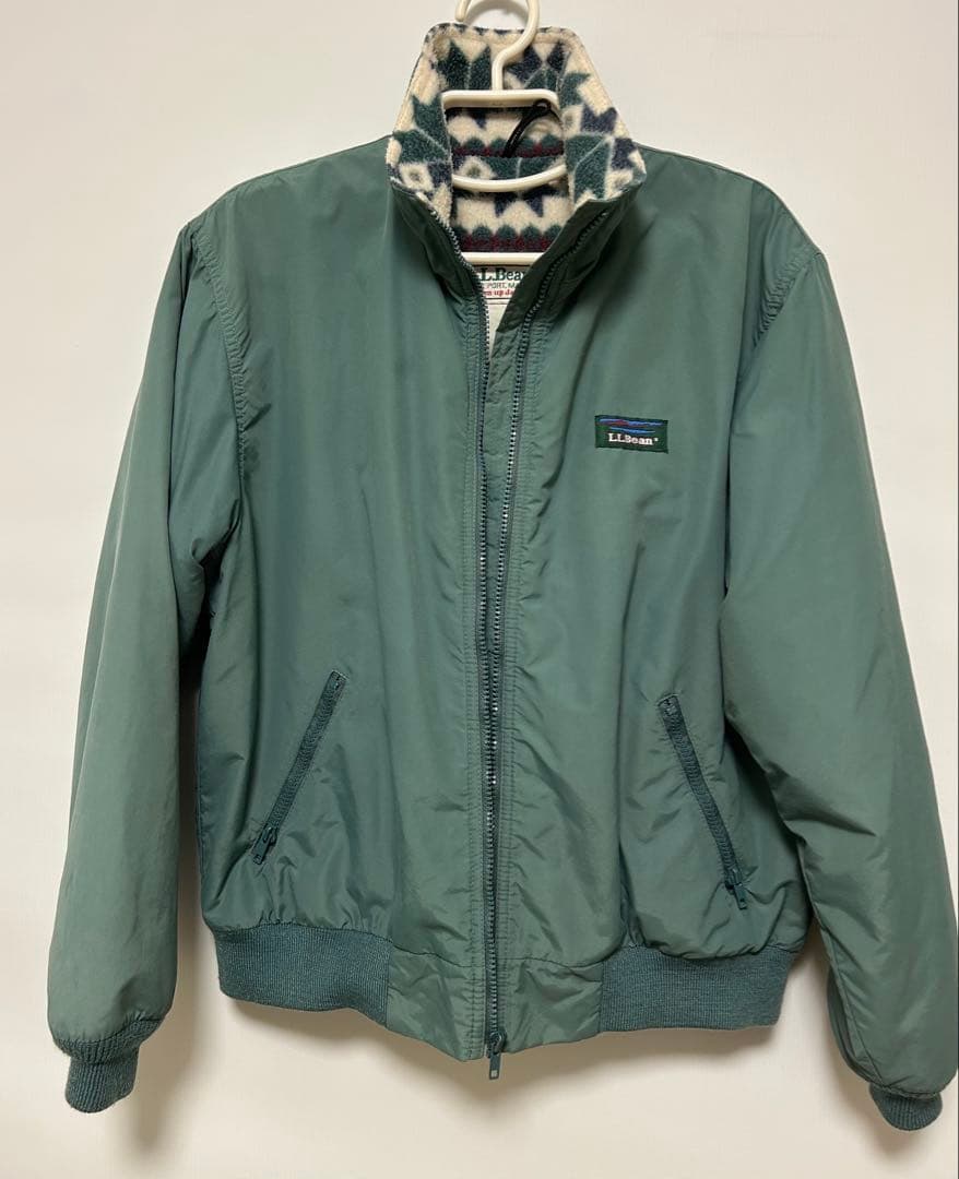 80's LLBean ウォームアップジャケット　希少カラー　裏地柄フリース