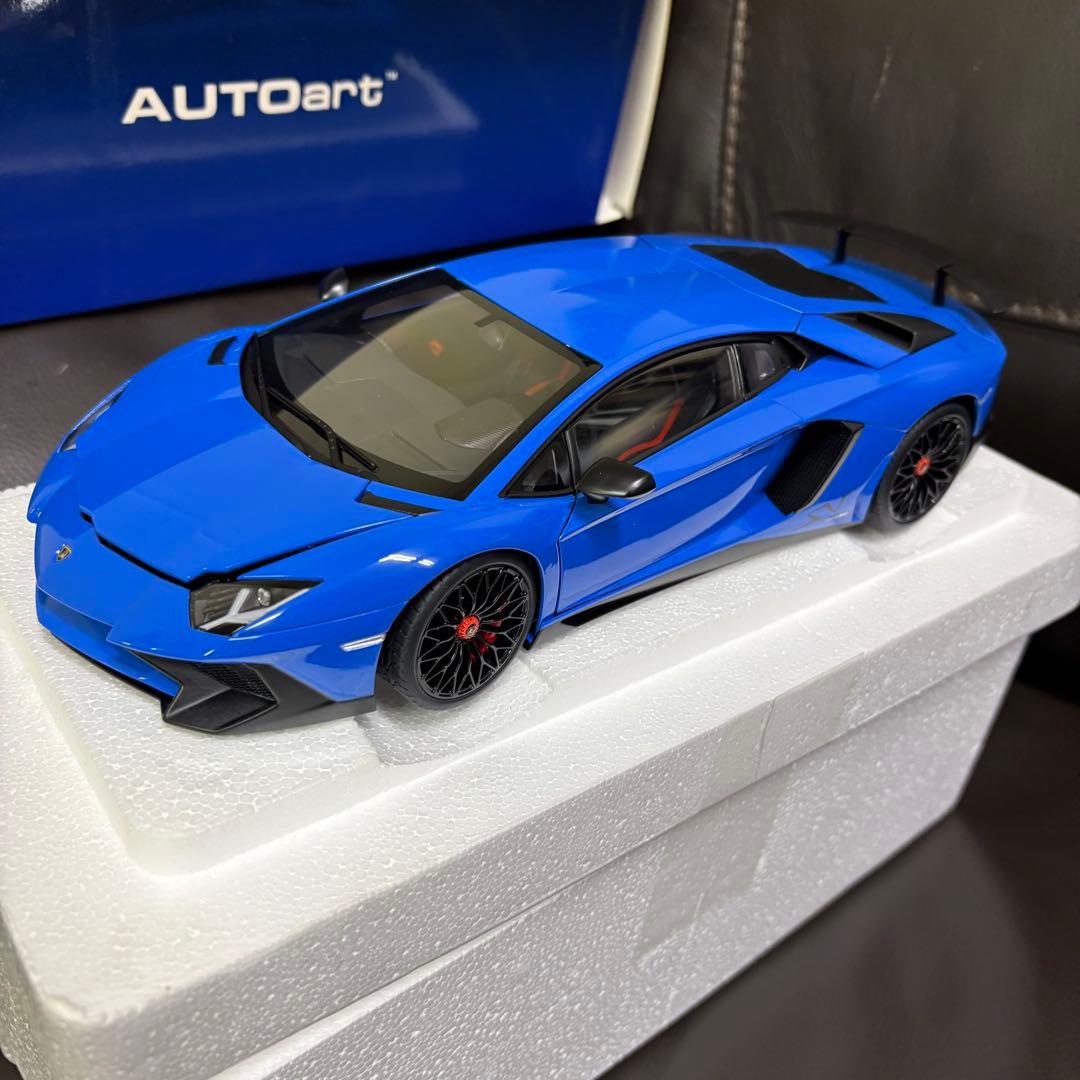 AUTOart 1/18 ランボルギーニ アヴェンタドール SVブルー ミニカー
