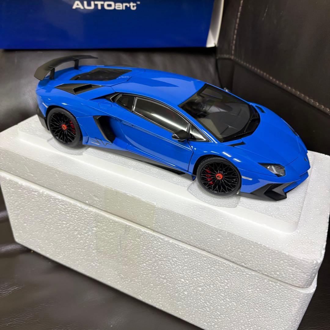 AUTOart 1/18 ランボルギーニ アヴェンタドール SVブルー ミニカー