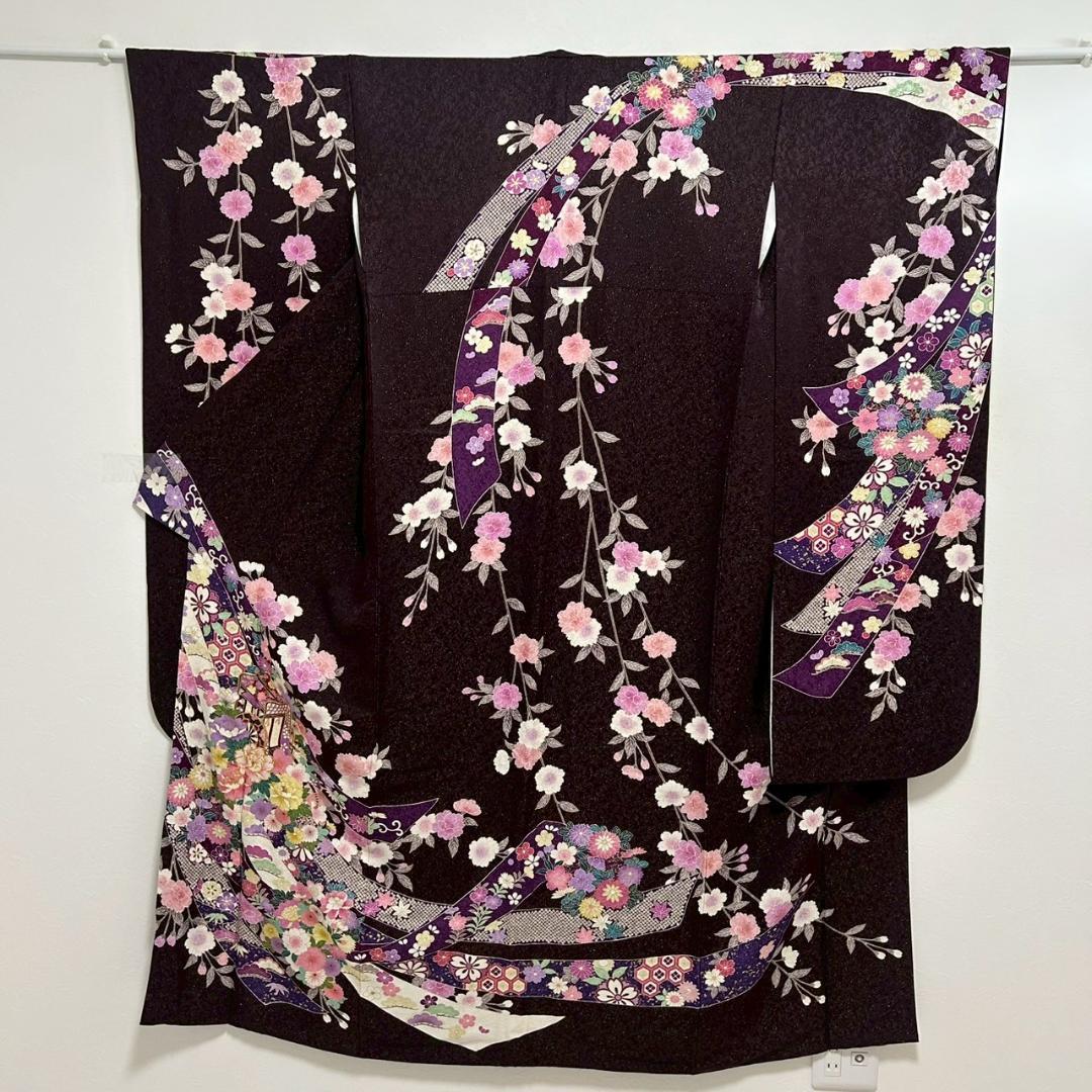 KP1780 振袖 身丈172cm 正絹 着物 成人式 トールサイズ