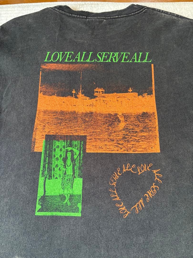 藤井風　LOVE ALL SERVE ALL ロンT ダメージ加工　ブラック