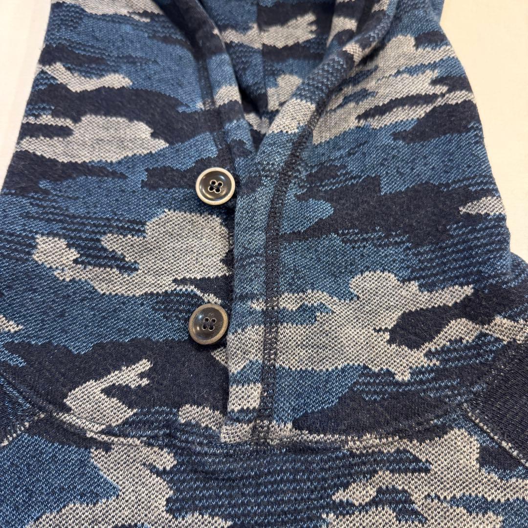 ピュアブルー ジャパン 迷彩 インディゴ スウェット パーカー 2