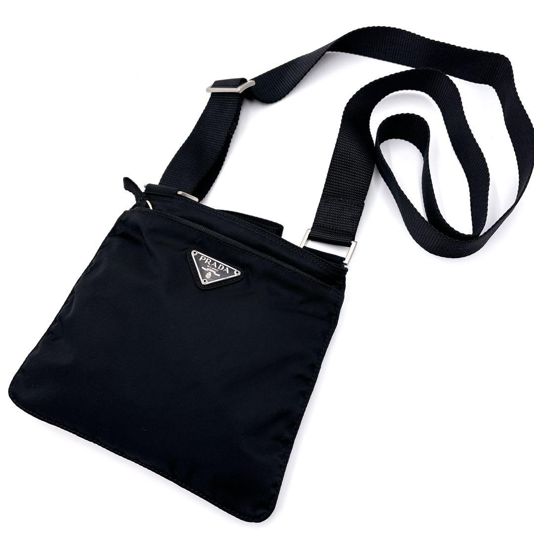 極美品 PRADA プラダ ショルダーバッグ サコッシュ ナイロン ブラック