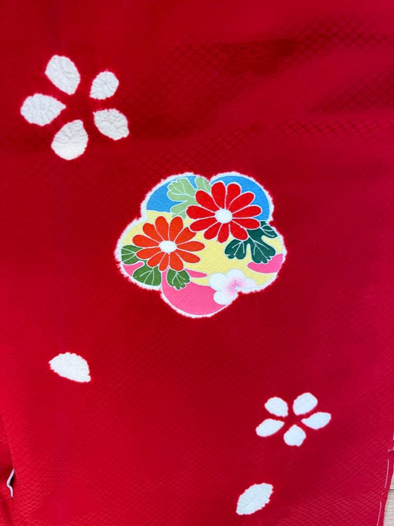 七五三　レディース　着物　赤　新品　未使用　長襦袢　7歳　女の子