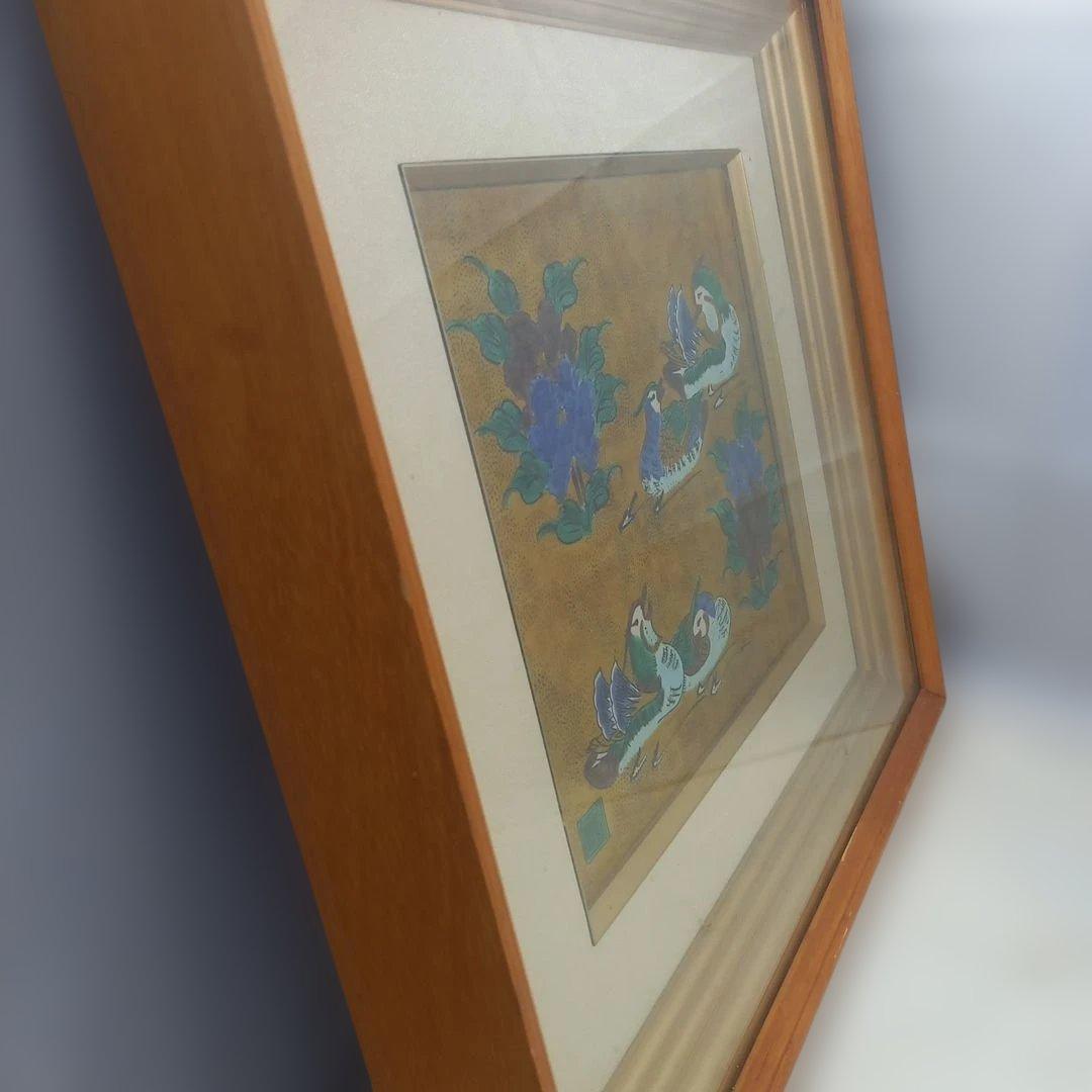 七宝工芸　孔雀牡丹図