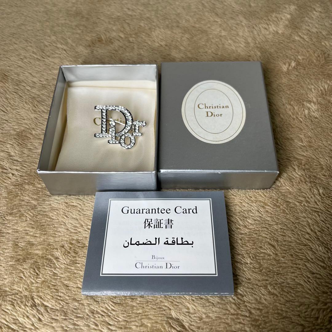 Christian Dior ピンブローチ ラインストーン Dior ロゴ