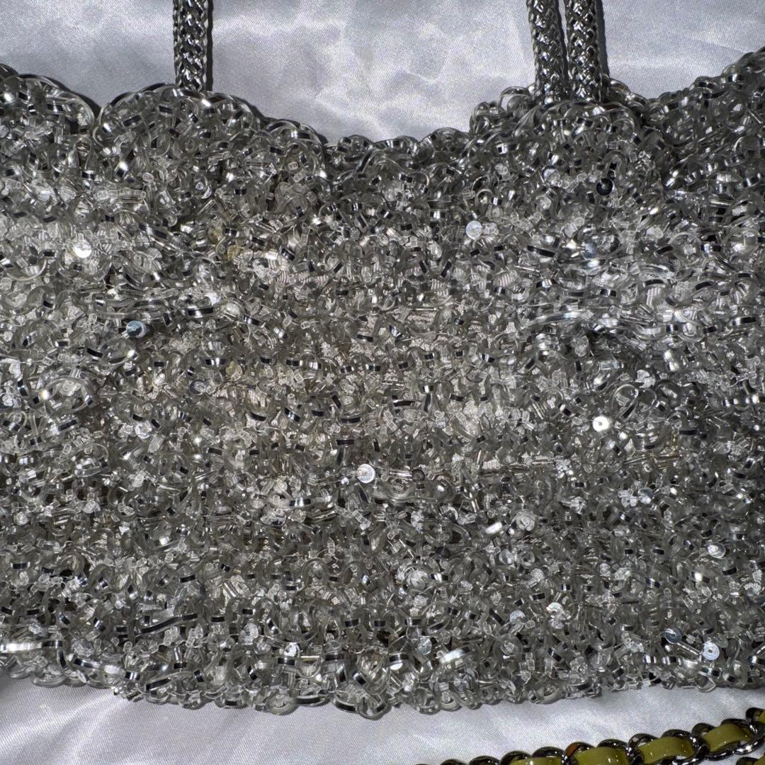 アンテプリマ ワイヤーグリッター シルバー バッグ　3way