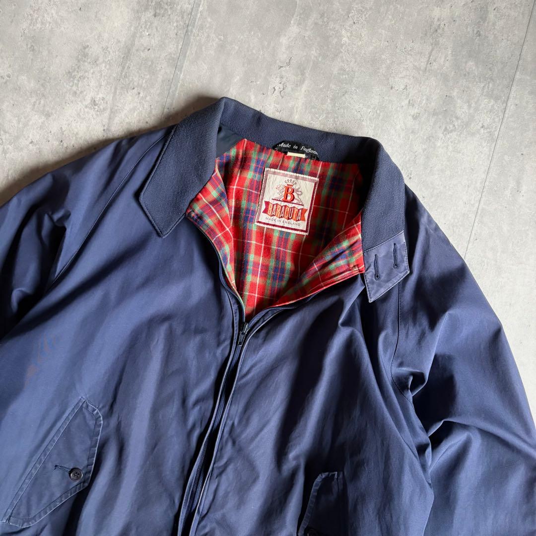 【80s BARACUTA】G9 ハリントンジャケット　UK製　茄子紺　短丈