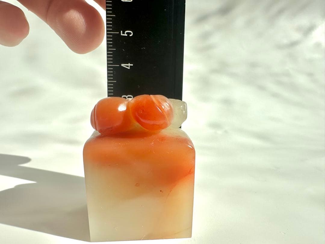 【桃】 もも　美品　高級印材　篆刻　印石　ラオス　印石　水凍