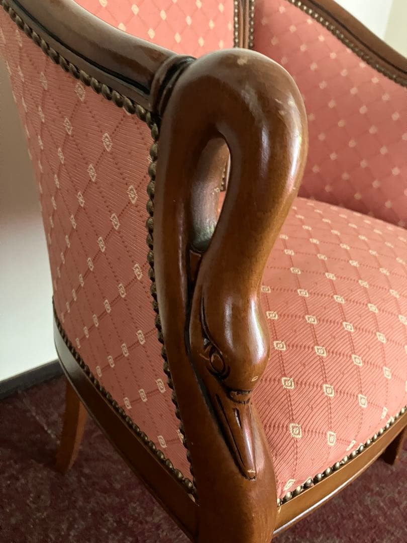 イタリア製 ハンドメイド 1人掛けクラシックチェア 布張り