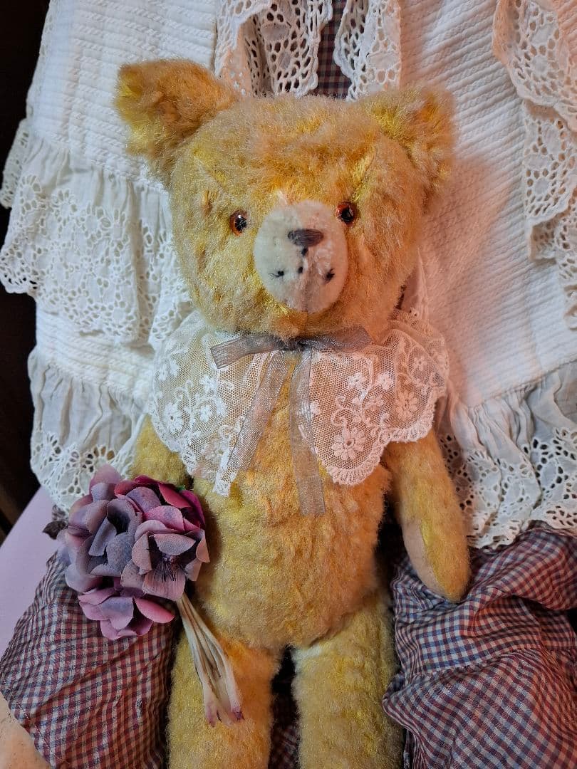 アンティーク★イエロー★テディベア★ぬいぐるみ★くま★クマ★ベアアンティーク雑貨