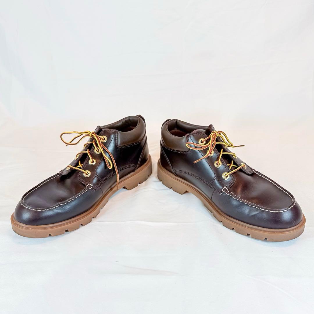 【美品】Timberland モックトゥ レザーシューズ 茶 27cm