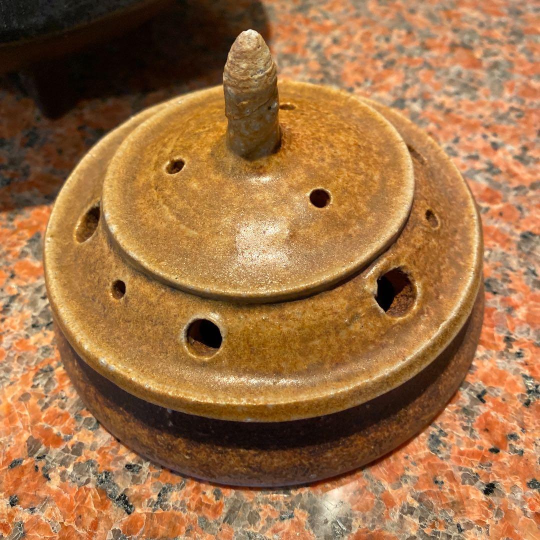 備前　三つ足　三つ耳大香炉　古美術