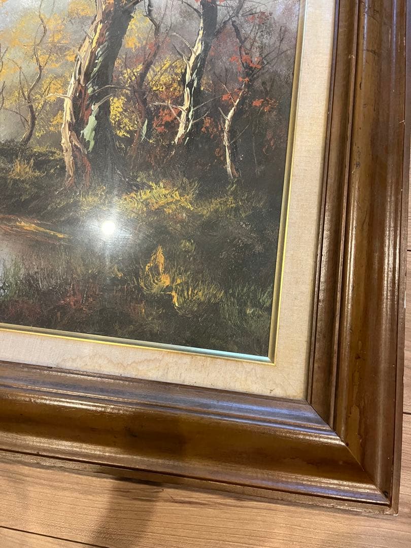 風景画 油彩額縁付き