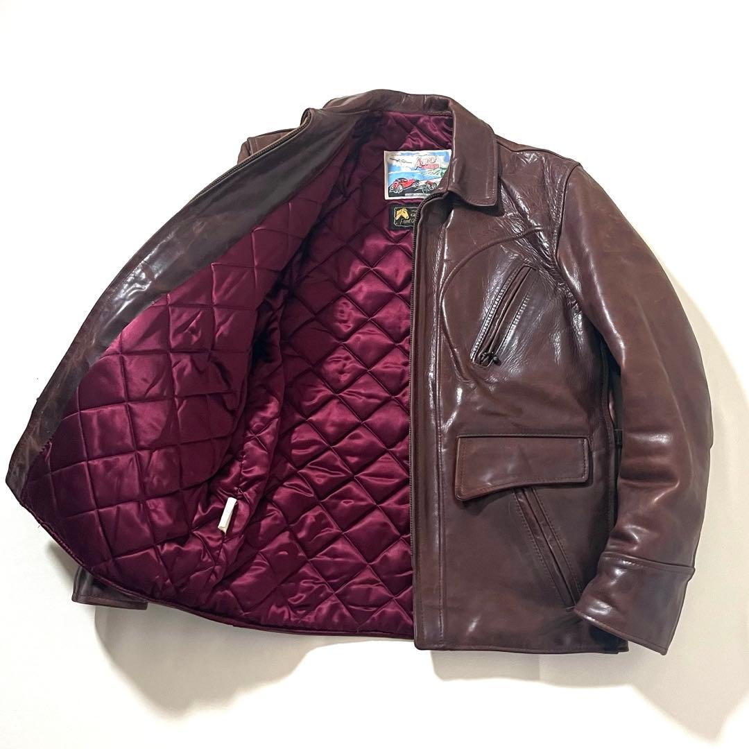【良品】エアロレザー　ヘラクレス ジャケット　ホースハイド　ブラウン　中綿　38