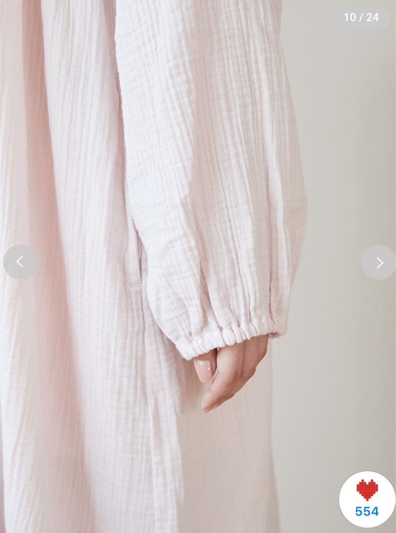 【新品】ジェラートピケ マタニティガーゼワンピース フリーサイズ ピンク