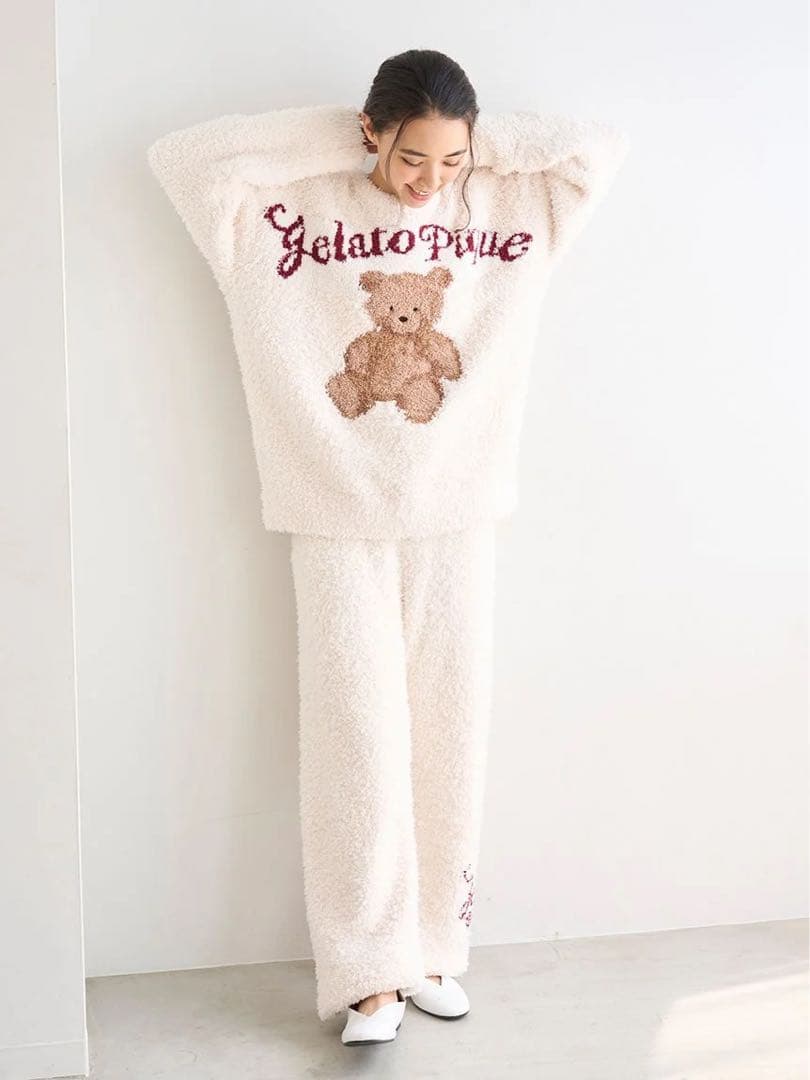 ジェラピケ　ジェラートスノーベアジャガードロングパンツ