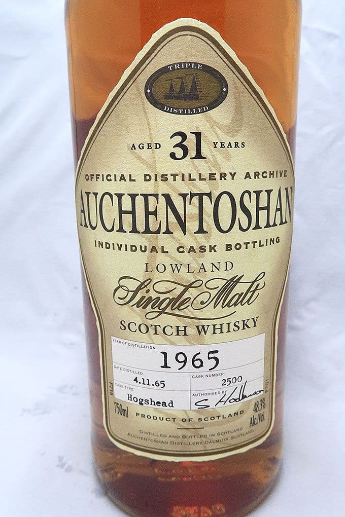 オーヘントッシャン １９６５ ３１年シングルカスクモルトウィスキー