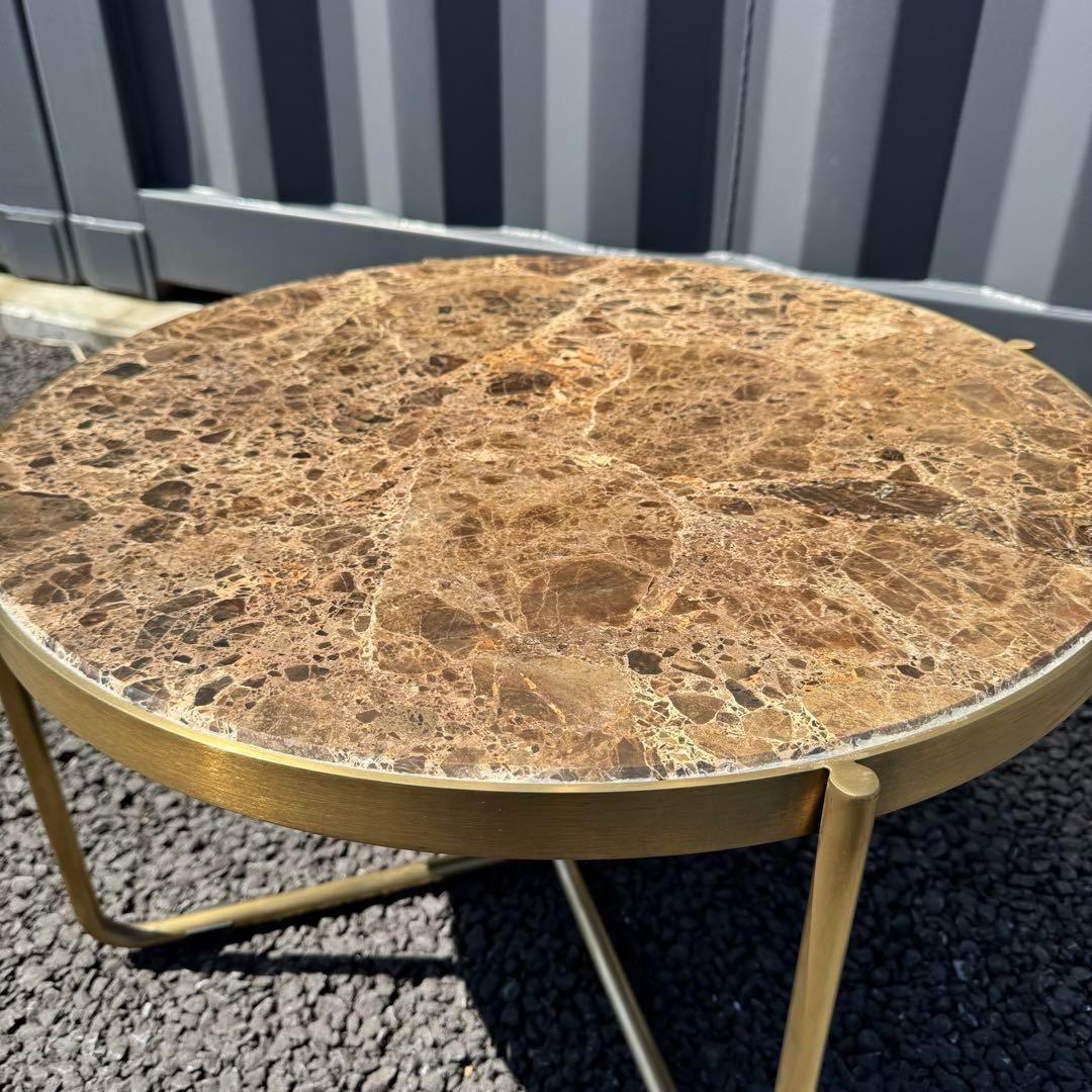 【最終価格】CRASH GATE ラウンドテーブル W600 ゴールド　関家具