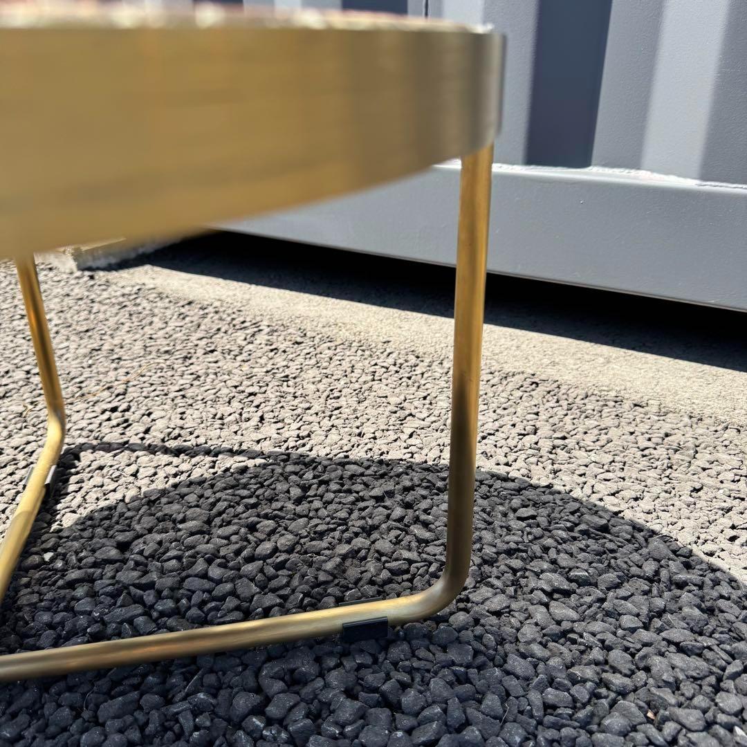 【最終価格】CRASH GATE ラウンドテーブル W600 ゴールド　関家具