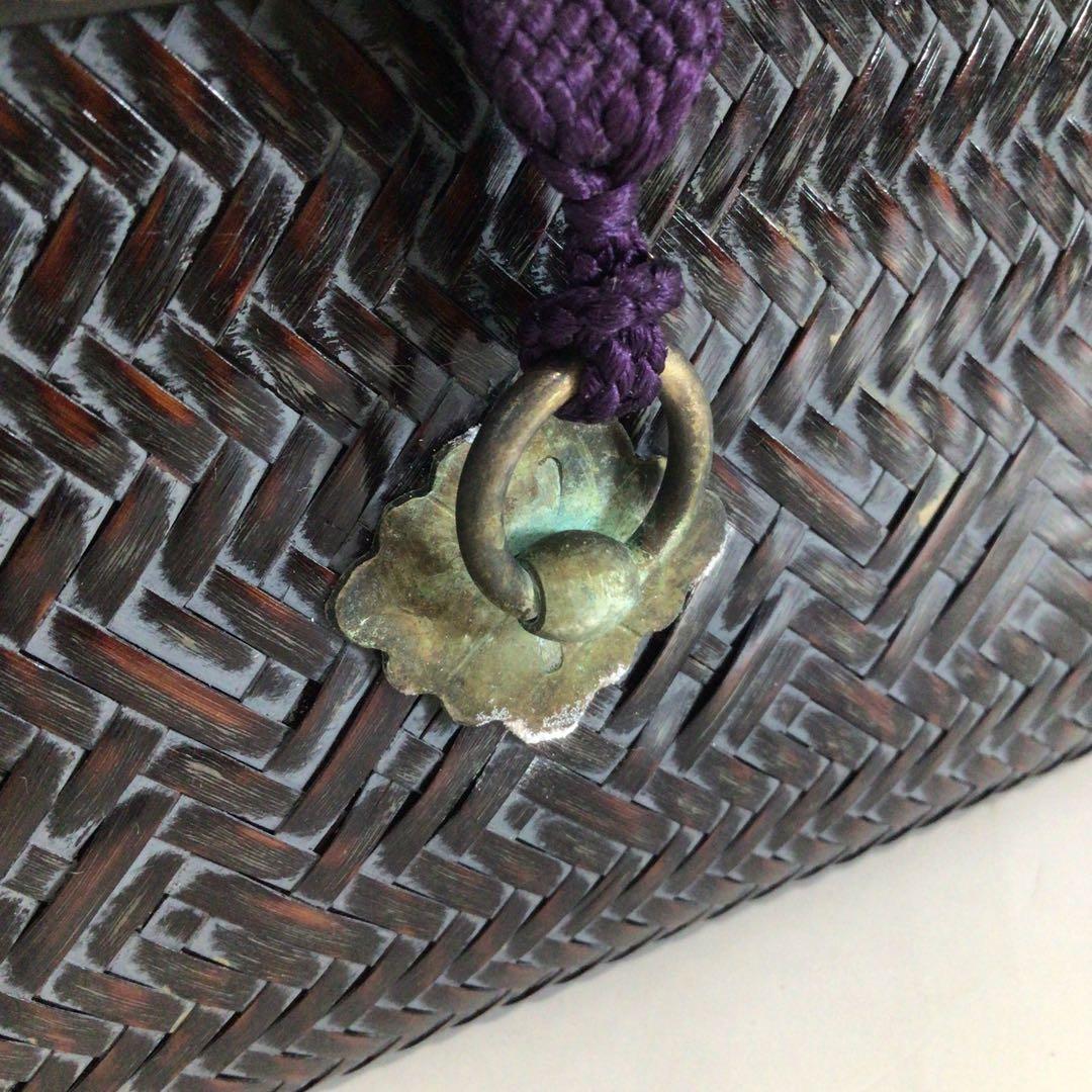 Ｓ１２１　御所籠　『和田鱗司作』『利休形』『竹茶籠』『茶器揃』　共箱　茶道具