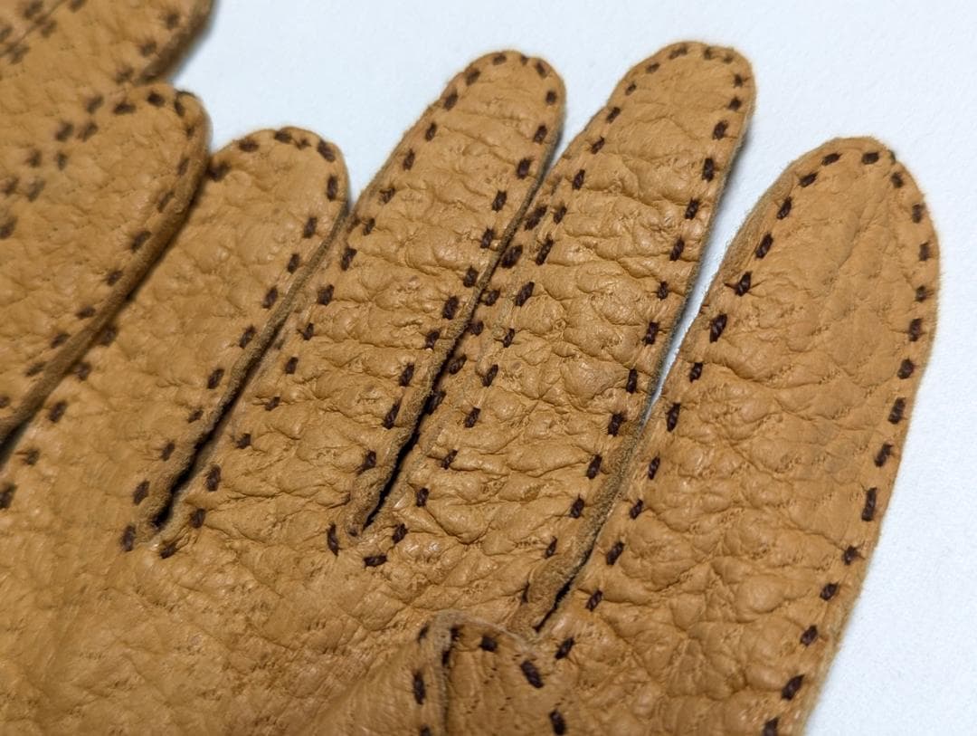 超美品 USAヴィンテージ ペッカリーグローブ 7.5 キャメル 革手袋