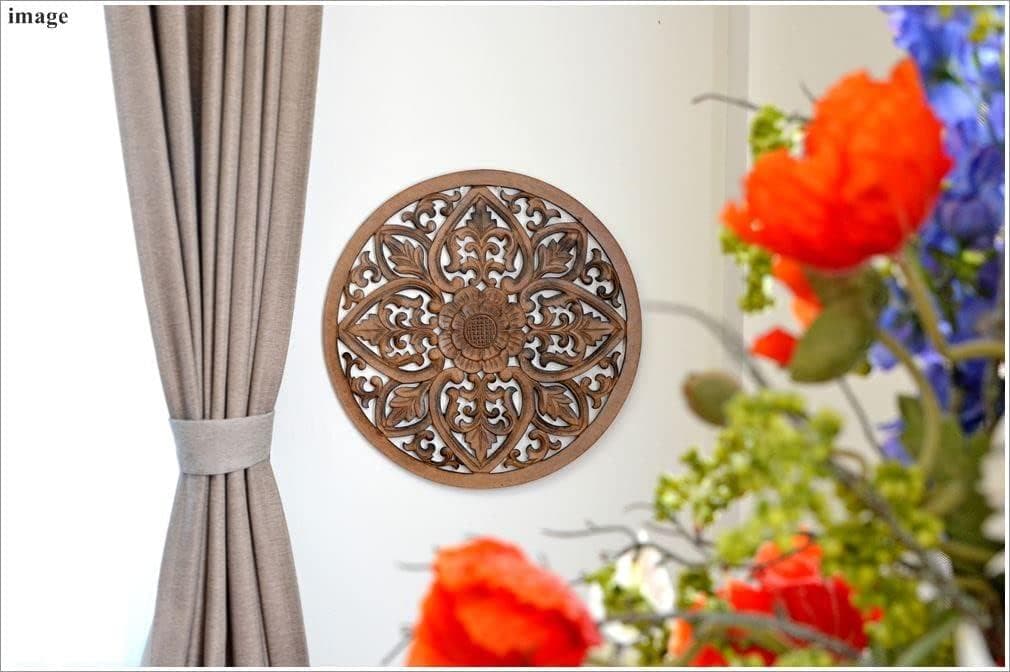 訳あり MDF アジアンリゾート パネル ブラウン調 バリ雑貨 壁飾り 木彫り