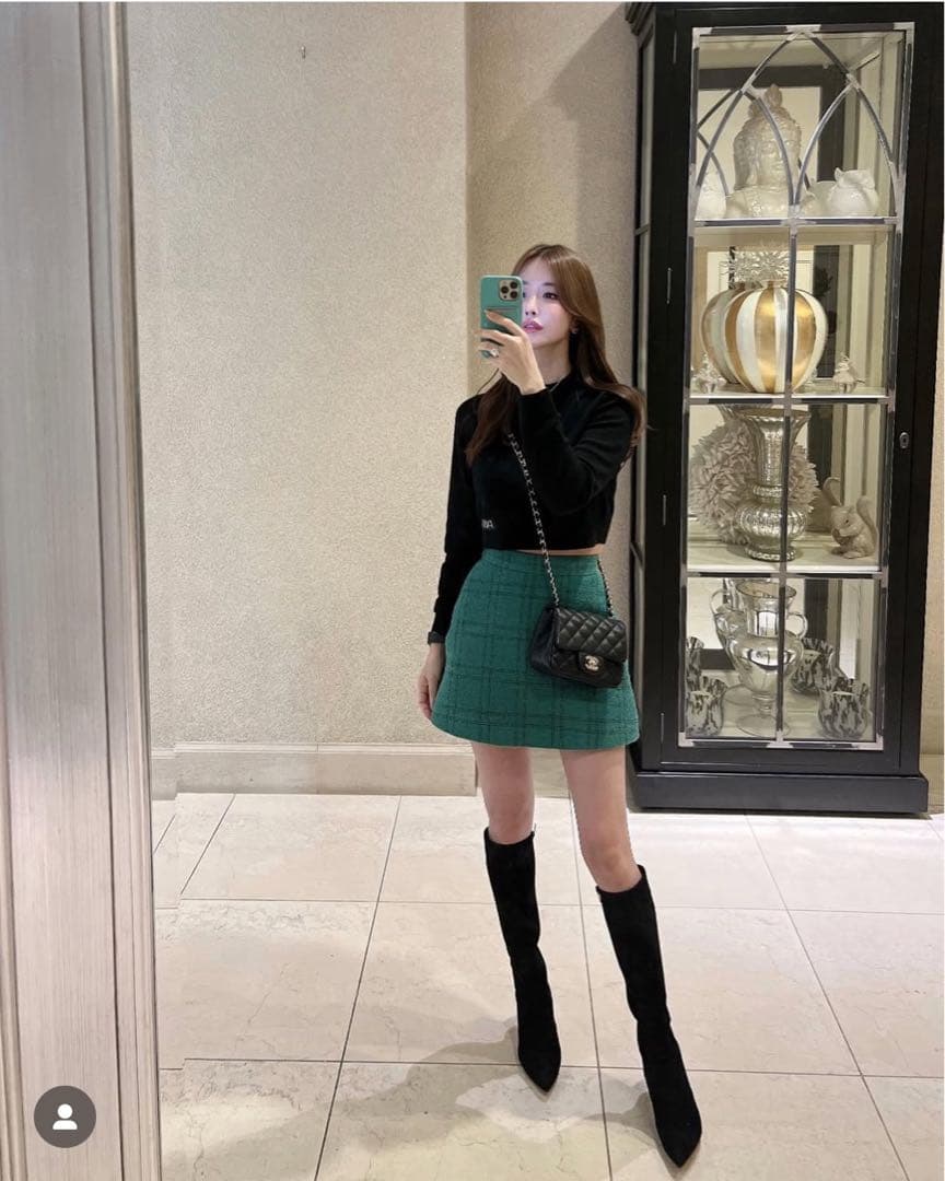 shellerシェリエツイードチェックキュロット