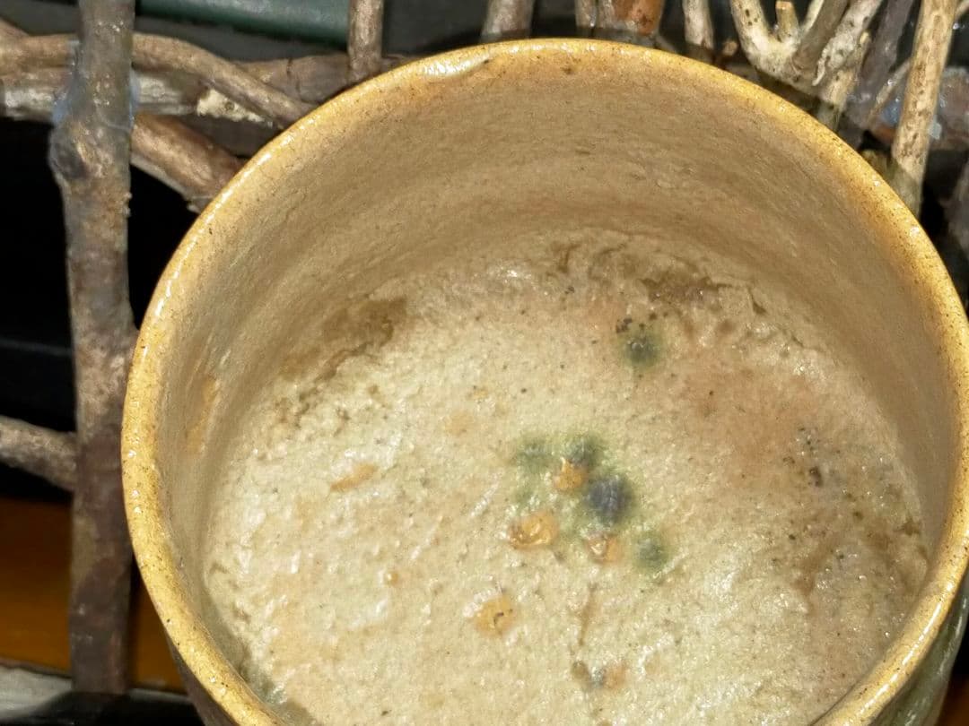 ♥美濃焼♥　黄瀬戸　茶碗　無銘　茶道具　骨董　古玩