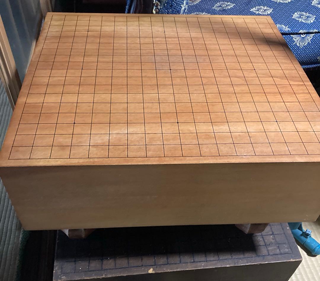 碁盤　天然木　碁石付き　アンティーク