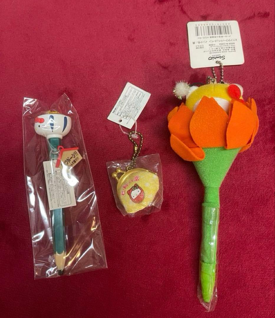 激レア·タグ付き☆ハローキティ 花 妖精 キーホルダー ペン 3体セット