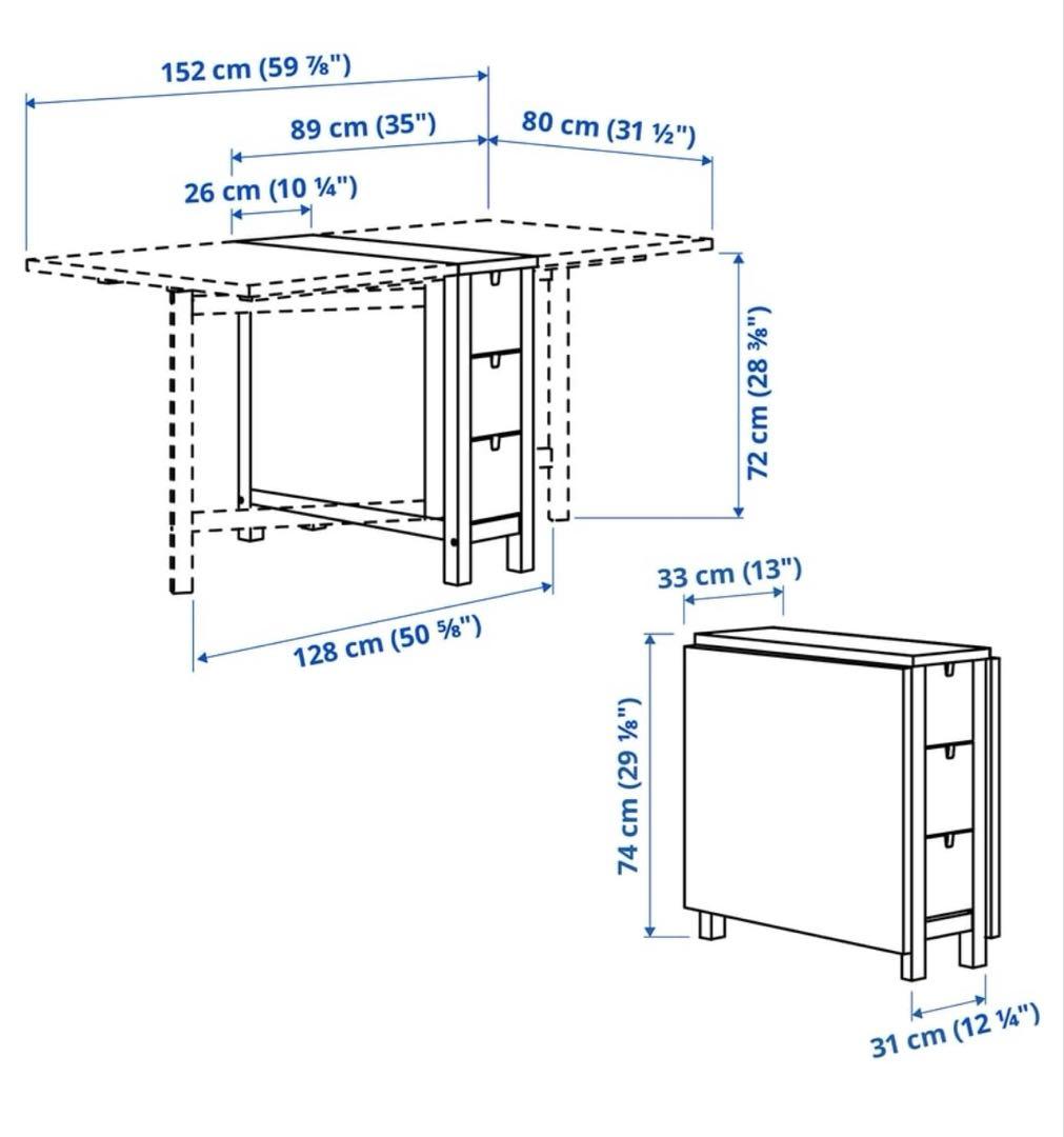 IKEA NORDEN(ノールデン) 木製折りたたみダイニングテーブル