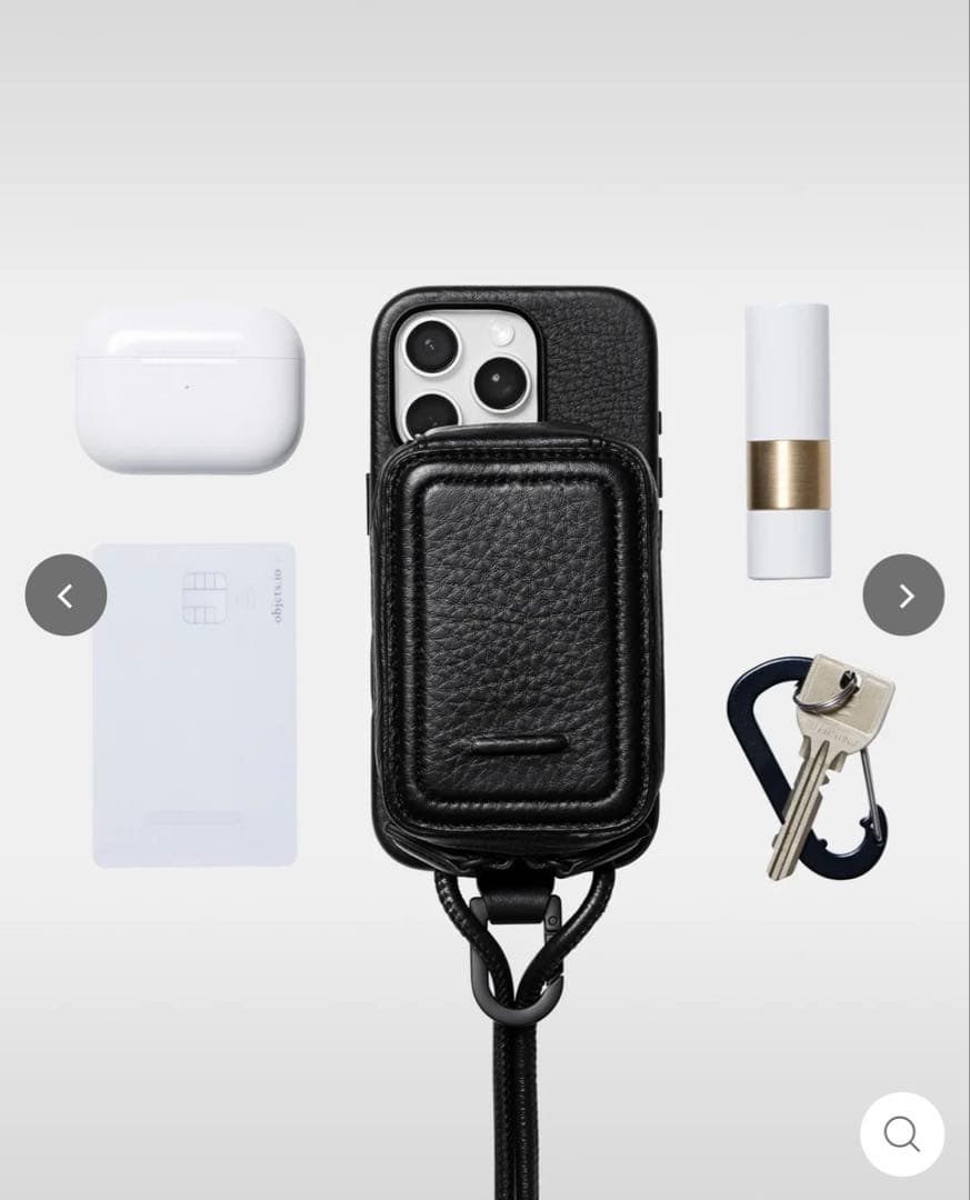 objcts.io ストラップ一体型マイクロバッグ ブラック