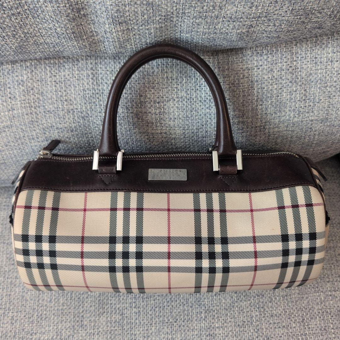 Burberry ノバチェック柄 ハンドバッグ 横幅30cm ミニボストンバッグ