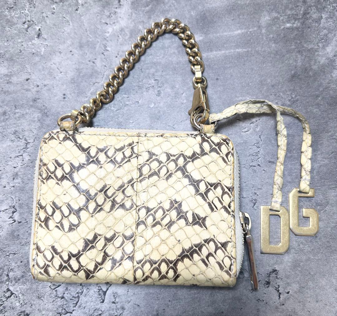 ドルチェ＆ガッバーナ パイソン チェーン付ウォレット 蛇革 ケース DG