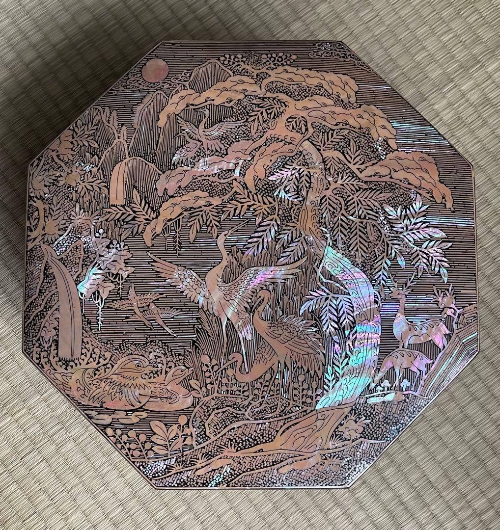 最終価格！　螺鈿　重箱　李在祥　韓国　貝細工　小物入れ　工芸品　漆器