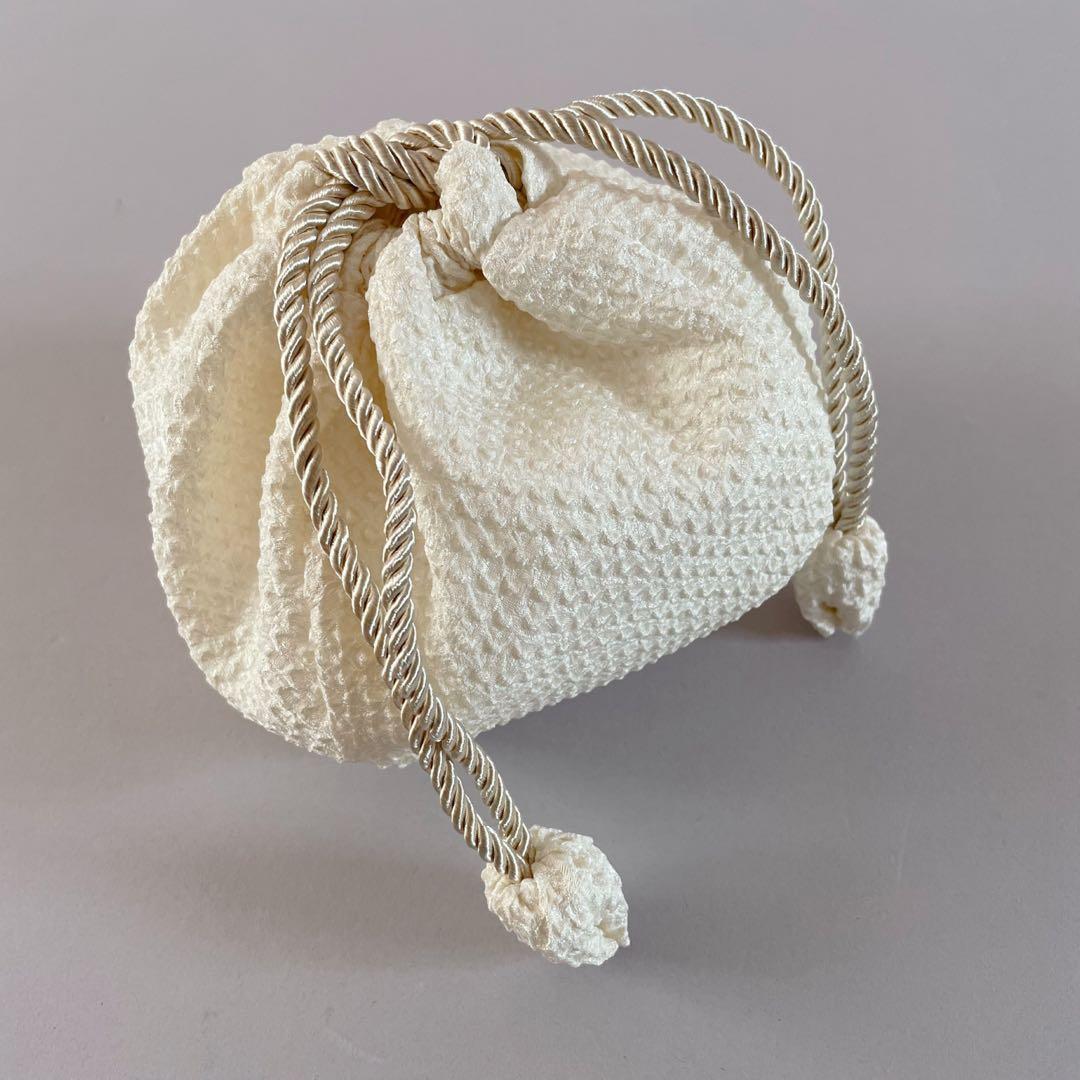 七五三　３歳　正絹　総絞りの被布　巾着セット　ハンドメイド