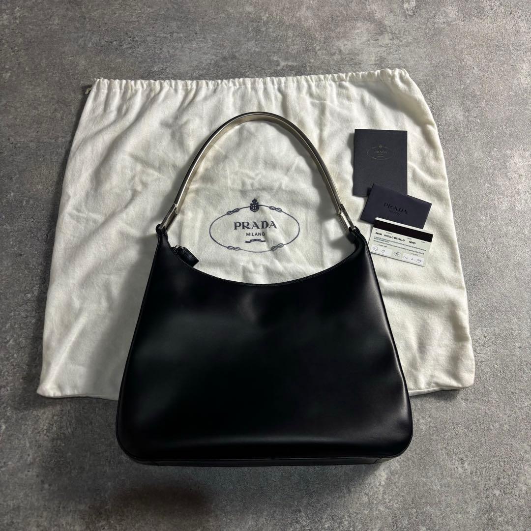 バッグ FW1998 PRADA SILVER HANDLE LEATHER BAG