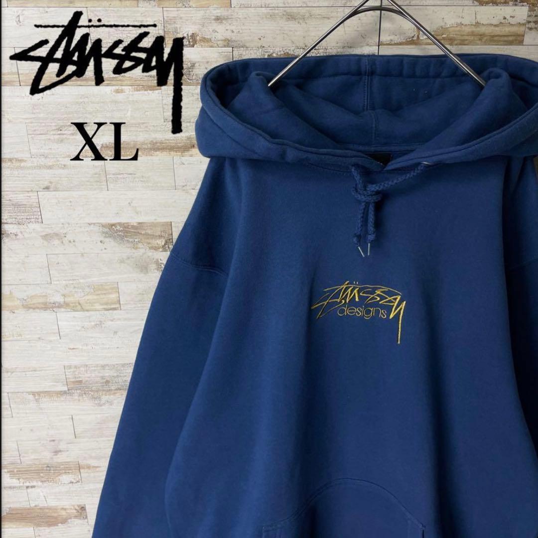 ナ*ウ様 【人気モデル・ＸＬ】 ステューシー☆センター刺繍ロゴ パーカー