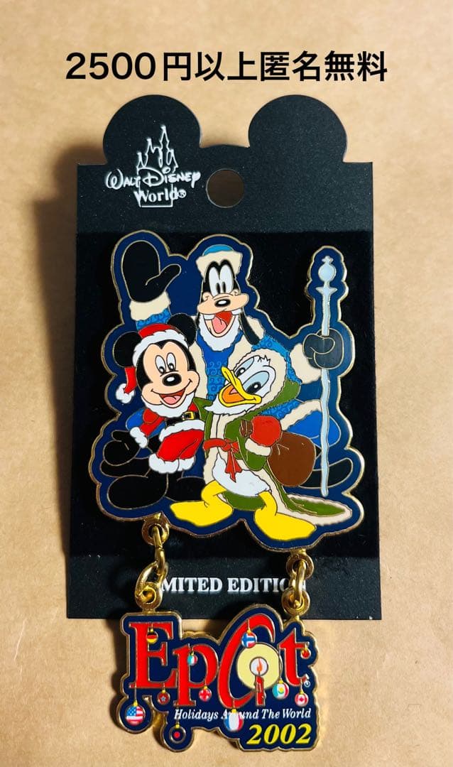 3439.昔の海外ディズニーワールドピン クリスマス ミッキードナルドグーフィー
